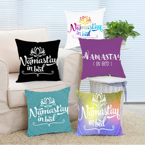 Namast'ay In Bed Custom Pillow Cover