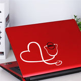 Heart Stethoscope Laptop Sticker