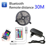 Bluetooth LED Strip Lights 20M RGB 5050 SMD Flexible Ribbon Waterproof RGB LED Light 5M 10M Tape Diode DC 12V Bluetooth Control