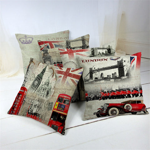 London Style Throw Pillow