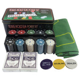 200pcs Poker chips/Poker table blackjack layout & Dealer +2 Blinds/2 Playing card decks