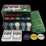 200pcs Poker chips/Poker table blackjack layout & Dealer +2 Blinds/2 Playing card decks