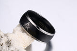 Titanium Black Mens Ring Free Mason