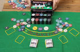 200pcs Poker chips/Poker table blackjack layout & Dealer +2 Blinds/2 Playing card decks