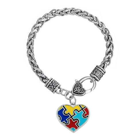 Autism Awareness Heart Bracelet